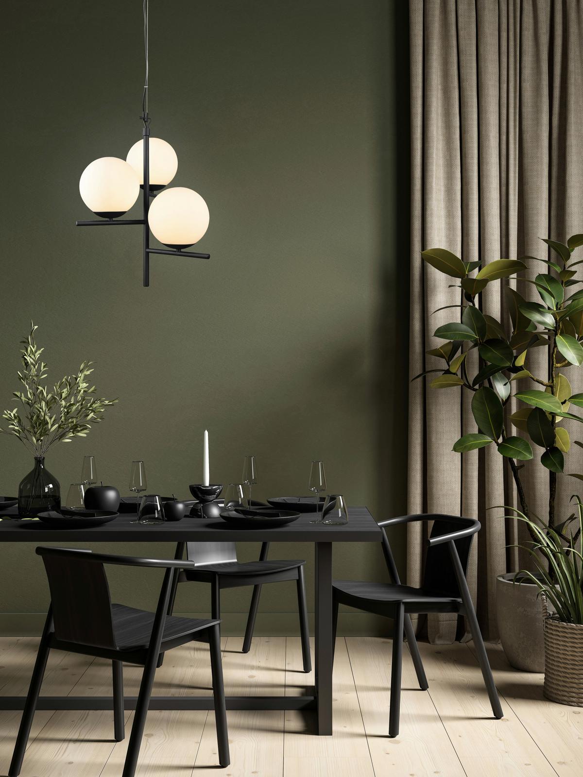 Pendelleuchte 302000332 Pure - Schwarz/Weiß, MODERN, Glas/Metall (40/150cm) - Trio Leuchten