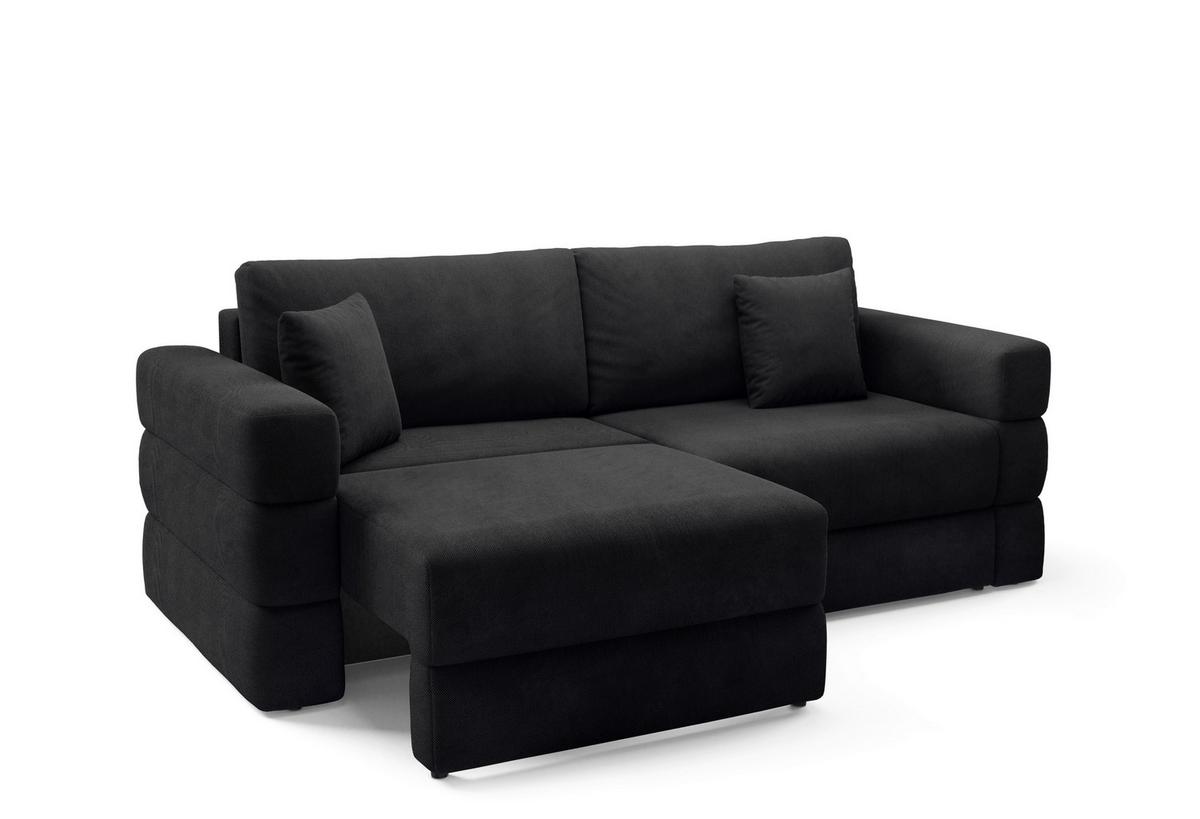 Schlafsofa Terazzo Schwarz B: 254cm - Schwarz, Design, Textil (254/93/167cm) - Livetastic