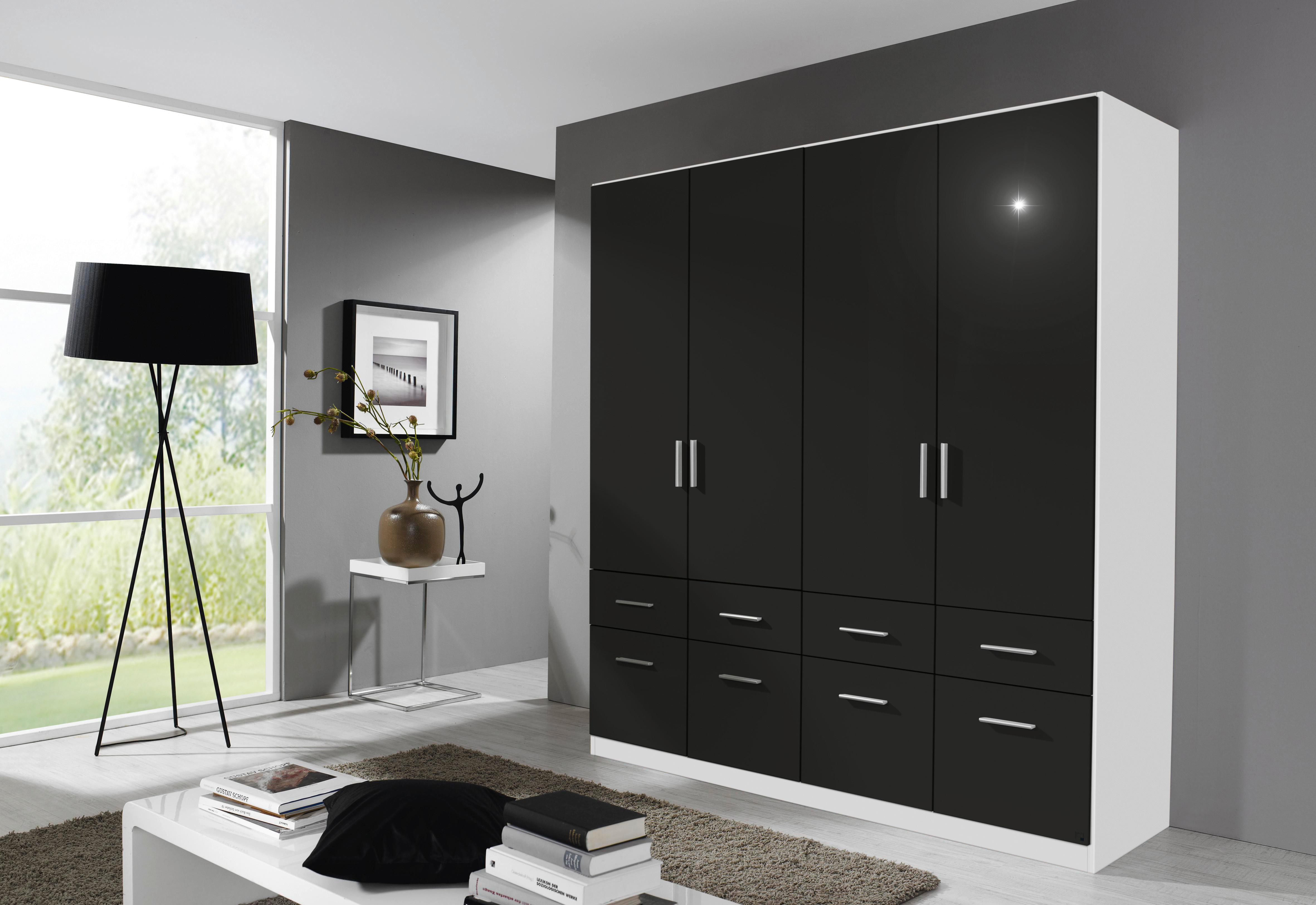 Drehtürenschrank 181 Cm Berlin Weiß/grau - Weiß/Grau, MODERN, Holzwerkstoff (181/197/54cm) - Rauch Möbel