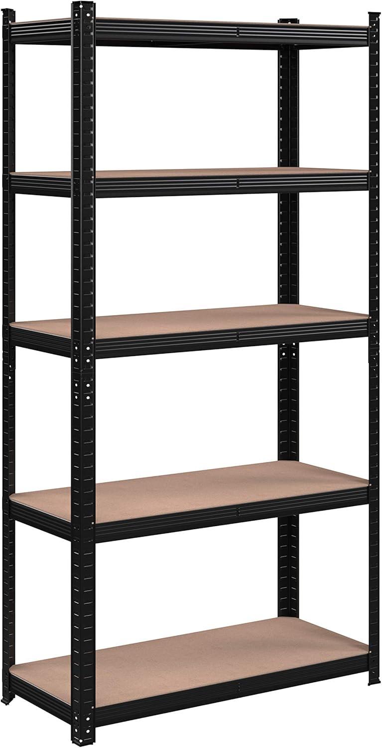 Schwerlastregal Schwarz B: 90 cm - Schwarz, Basics, Holzwerkstoff/Metall (90/180/40cm)