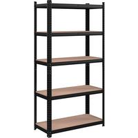 Schwerlastregal Schwarz B: 90 Cm - Schwarz, Basics, Holzwerkstoff/Metall (90/180/40cm)