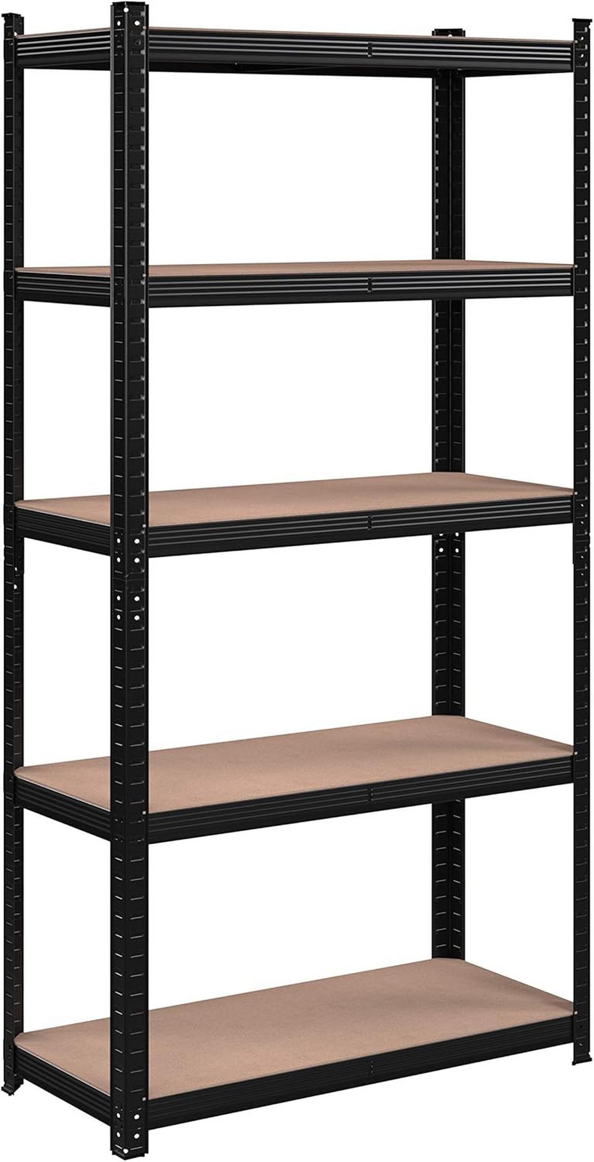 Schwerlastregal Schwarz B: 90 Cm - Schwarz, Basics, Holzwerkstoff/Metall (90/180/40cm)
