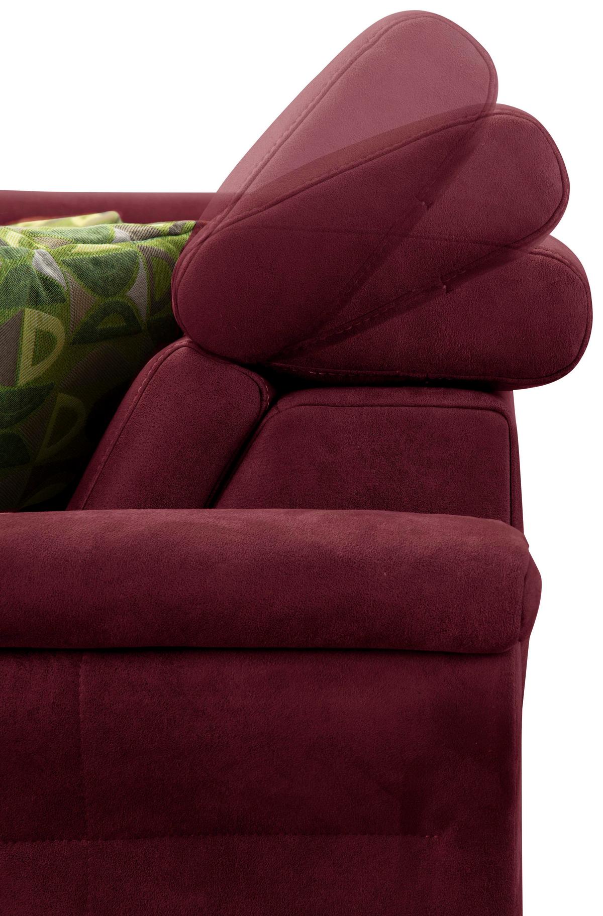 Ecksofa Arngast bordeaux mit Bettkasten, 194x245 cm - Eichefarben/Bordeaux, KONVENTIONELL, Textil (194/245cm) - Sit & More