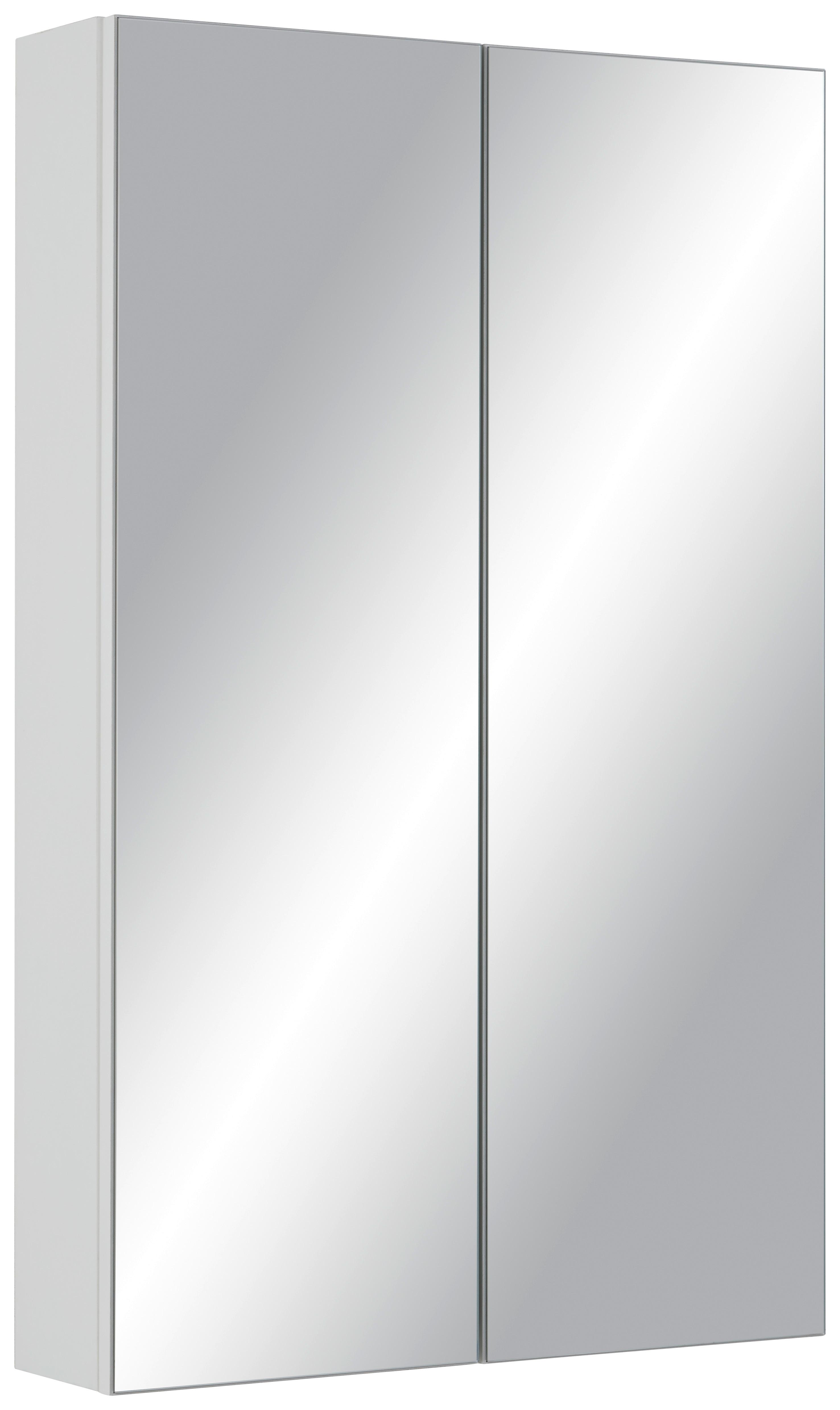 Zrkadlová skrinka LUNA I I - biela, Modern, kompozitné drevo/sklo (60/95/15cm) - Based