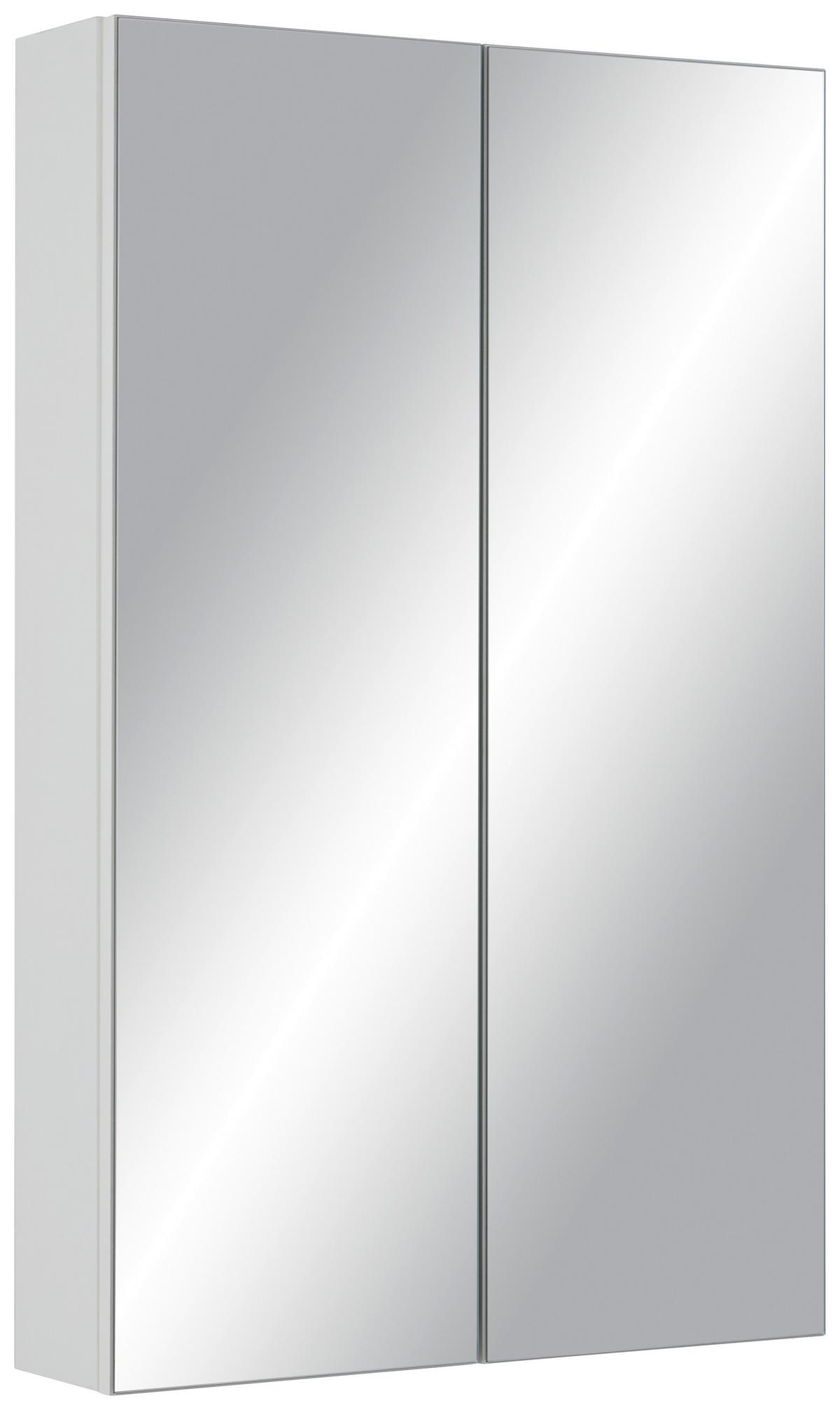 Zrcadlová skříňka LUNA I I - bílá, Moderní, kompozitní dřevo/sklo (60/95/15cm) - Based