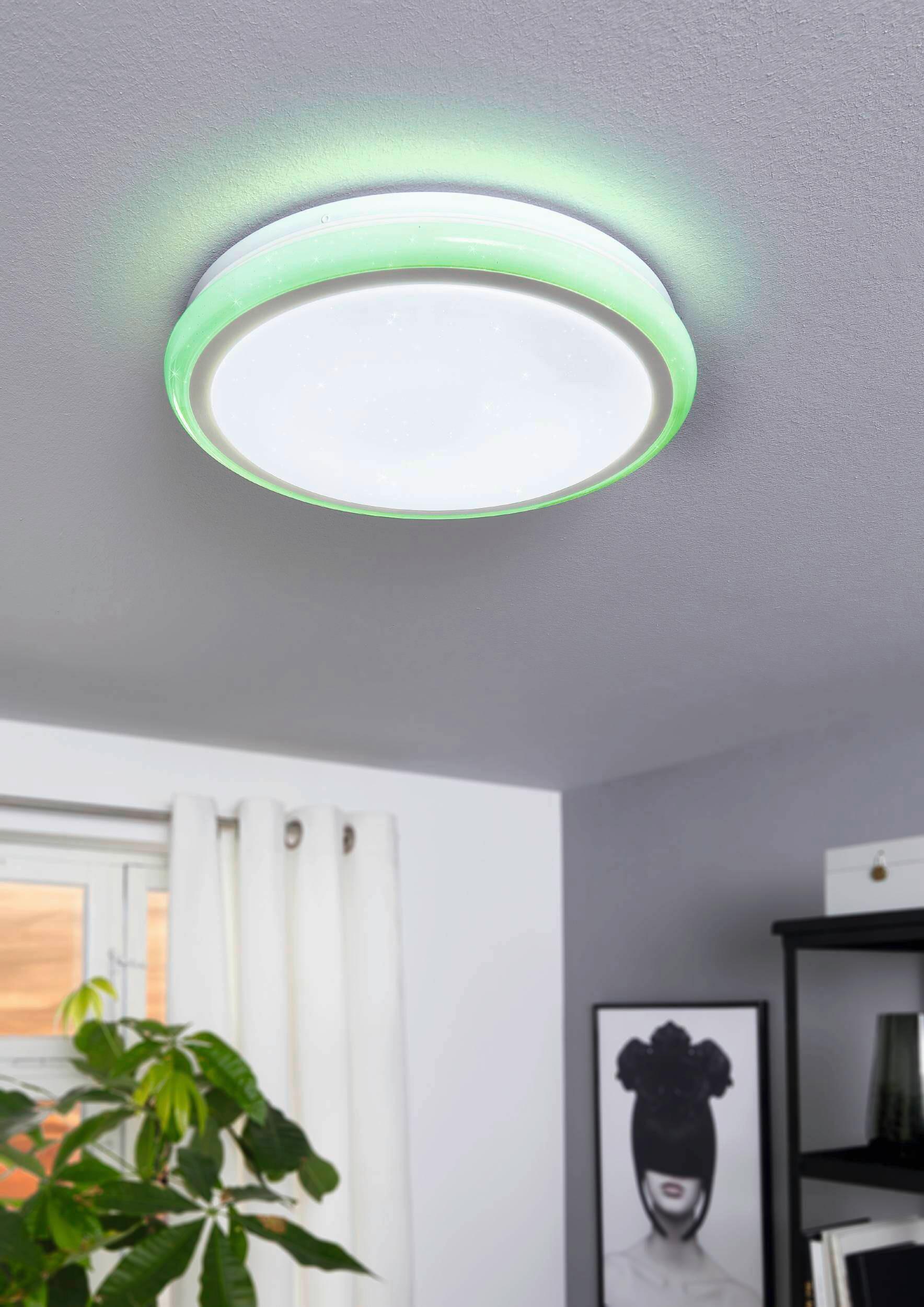 Deckenleuchte Lipari Ø 40 cm - Weiß, Basics, Kunststoff/Metall (40/7cm) - Eglo