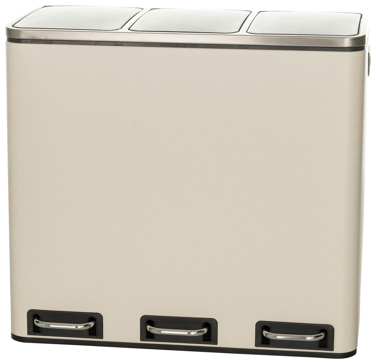 Abfallsammler Clean Ix - Beige/Schwarz, Basics, Kunststoff/Metall (61/56/31,5cm) - MID.YOU