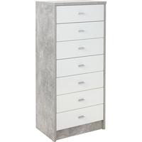 Kommode B 50cm 4-You New, Beton Optik/Weiß - Weiß/Grau, MODERN, Holzwerkstoff (50/111,4/34,6cm)