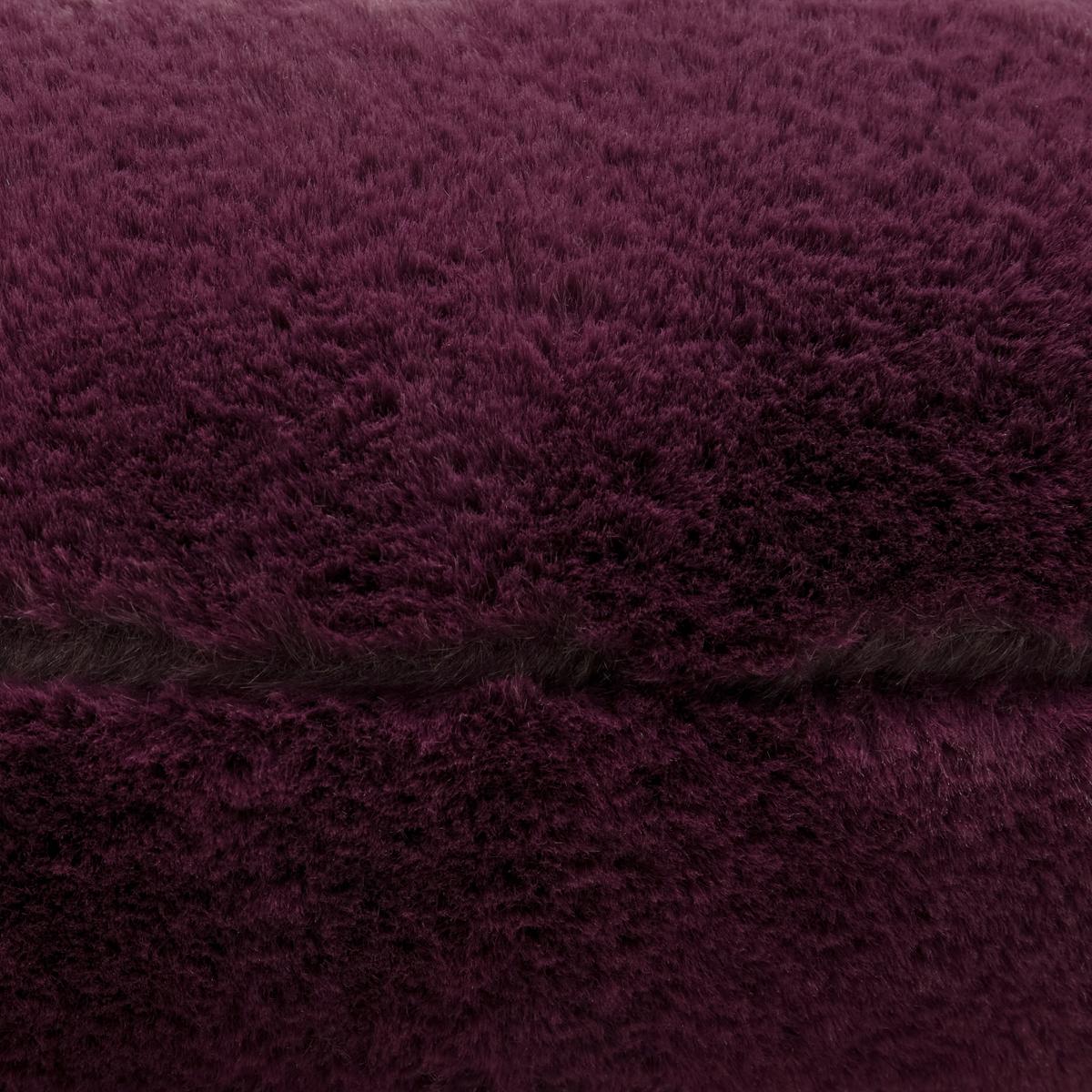 Dizajnová taburetka VICKY, bordová umelá kožušina - bordová, Modern, kov/drevo (54/54/44cm) - Premium Living