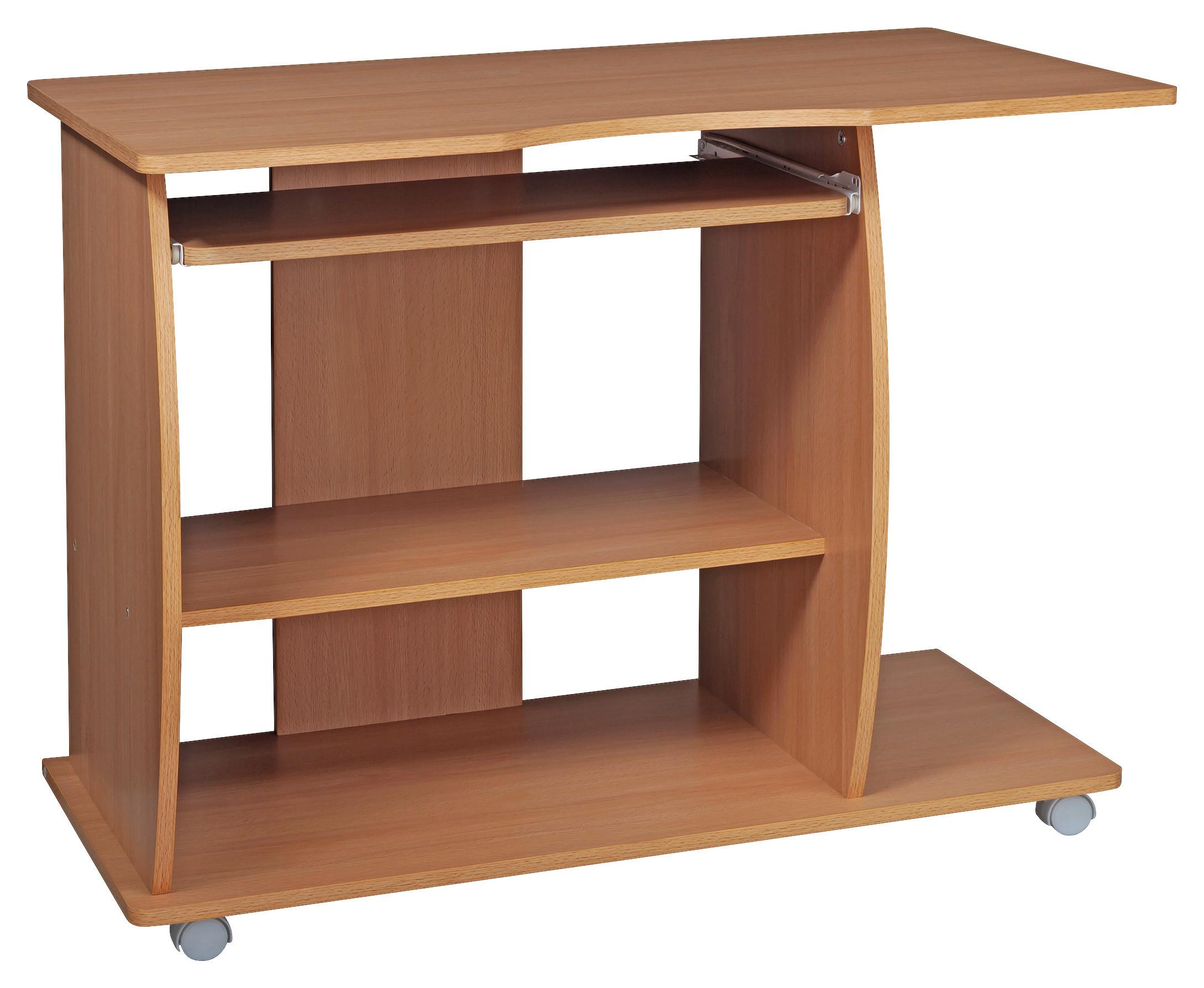 Písací stôl na kolieskach Diana dekor buk - farba buka, Konventionell, kompozitné drevo/plast (50/90/71cm) - MID.YOU