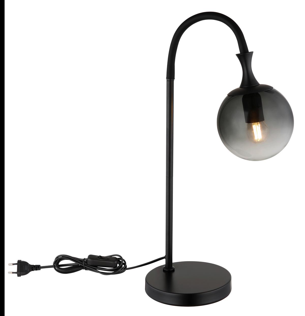 Tischleuchte 15885t - Schwarz/Grau, Design, Glas/Metall (22,5/18/57,5cm) - Globo