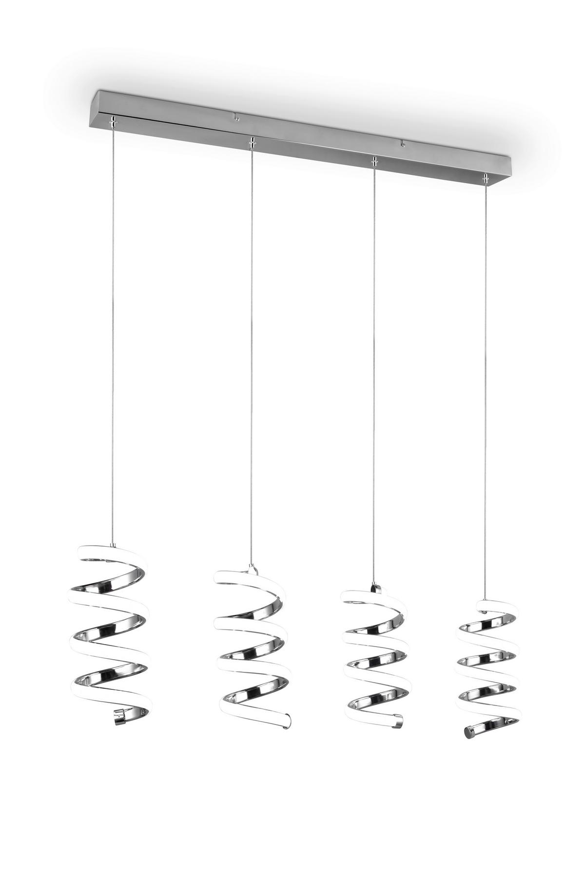 Hängeleuchte Laola H: 150 cm 4-Flammig - Chromfarben, MODERN, Metall (91,5/150/13,5cm)
