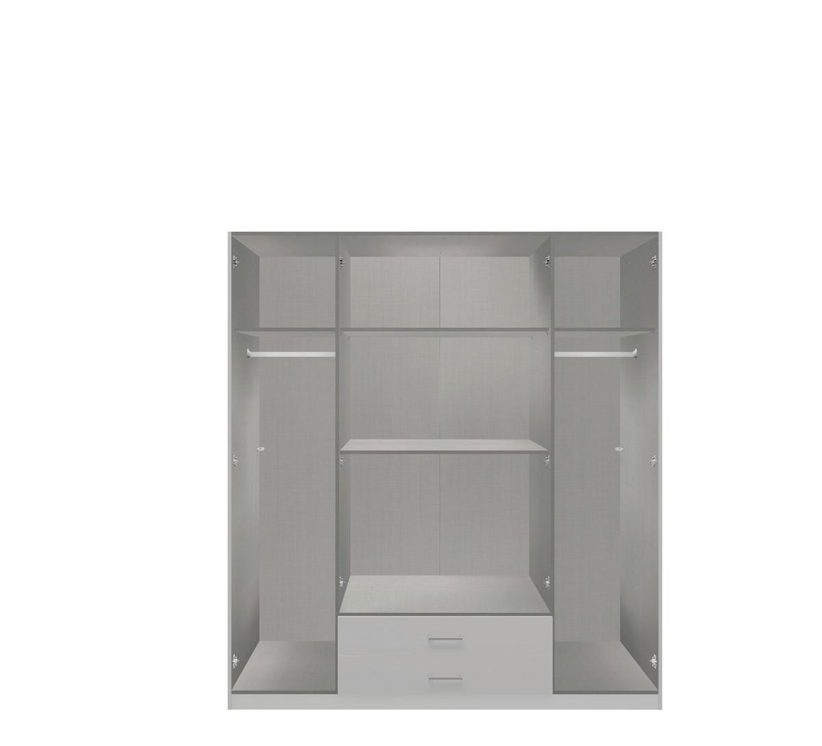 Šatní skříň MARBURG, šířka 180 cm - šedá/barvy grafitu, Konvenční, kompozitní dřevo/sklo (180/199/58cm) - Mömax