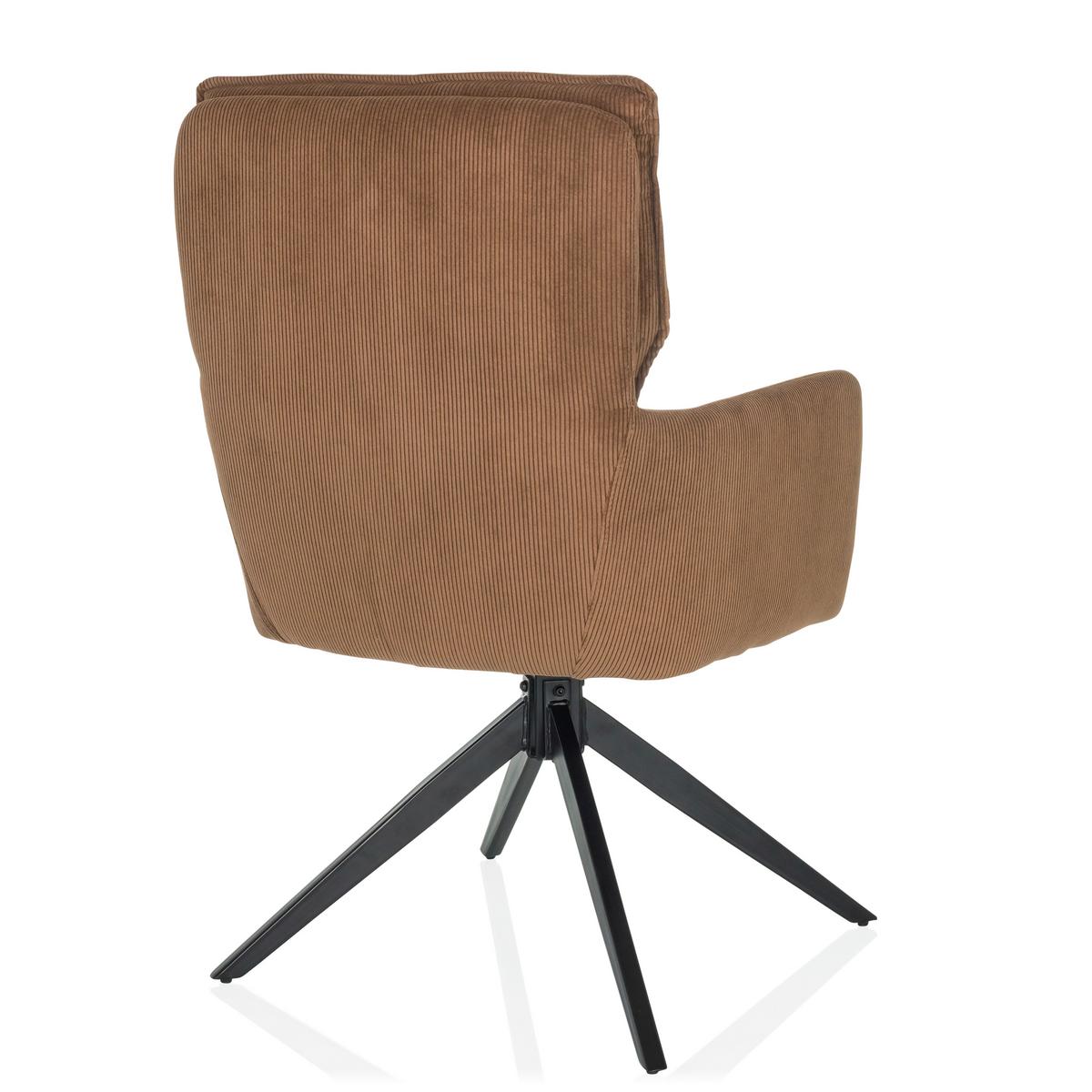 Armlehnstuhl Tarugo Braun B: 58 Cm - Schwarz/Braun, MODERN, Textil/Metall (58/94/60cm) - MID.YOU