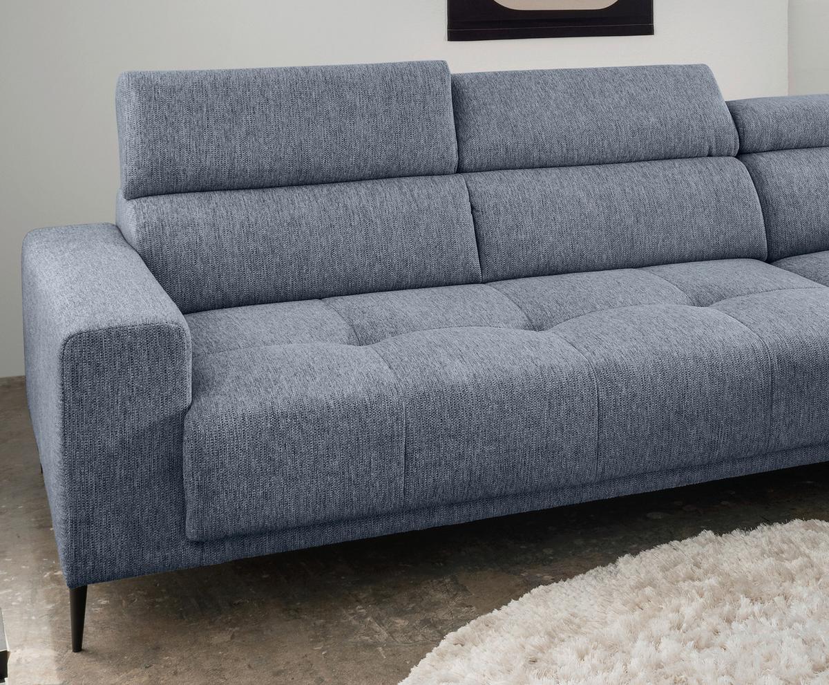 Ecksofa Intera, Hellblau S: 276x188 Cm - Schwarz/Hellblau, KONVENTIONELL, Textil (276/188cm) - Livetastic