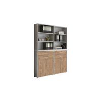 Aktenschrank Office Edition Grau/eiche Dekor B: 168,8cm - Eichefarben/Grau, MODERN, Holzwerkstoff (168,8/227,2/33cm) - MID.YOU
