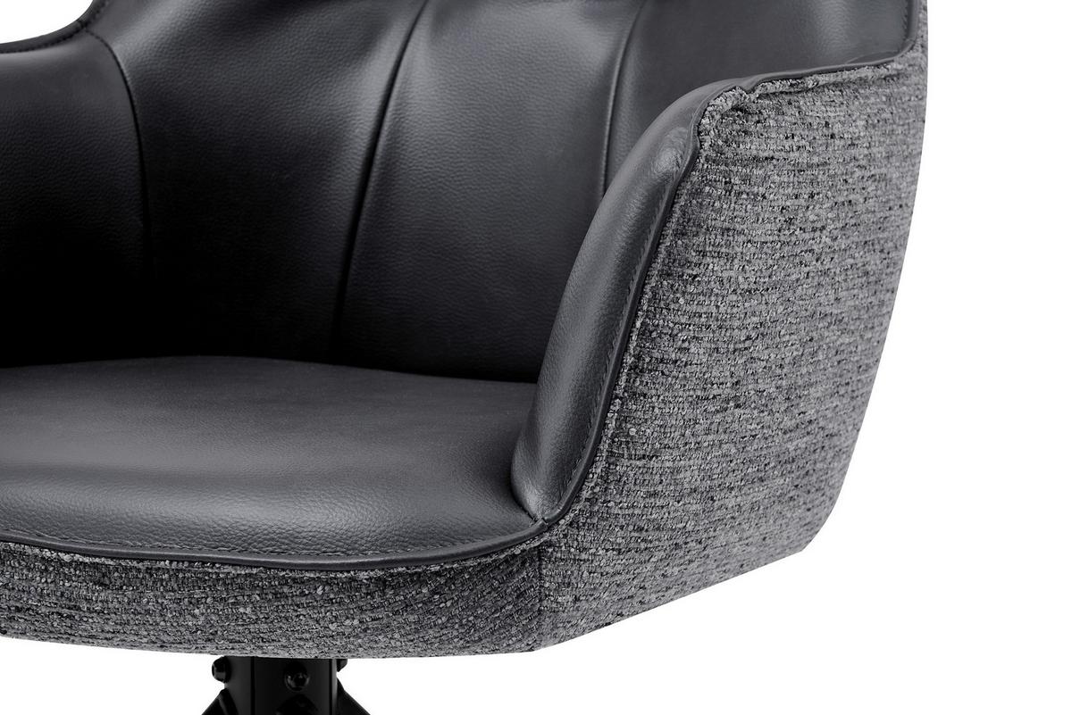 Armlahnstuhl Ion Grau B: 58 cm - Schwarz/Grau, MODERN, Holz/Textil (58/87/61,5cm) - Livetastic