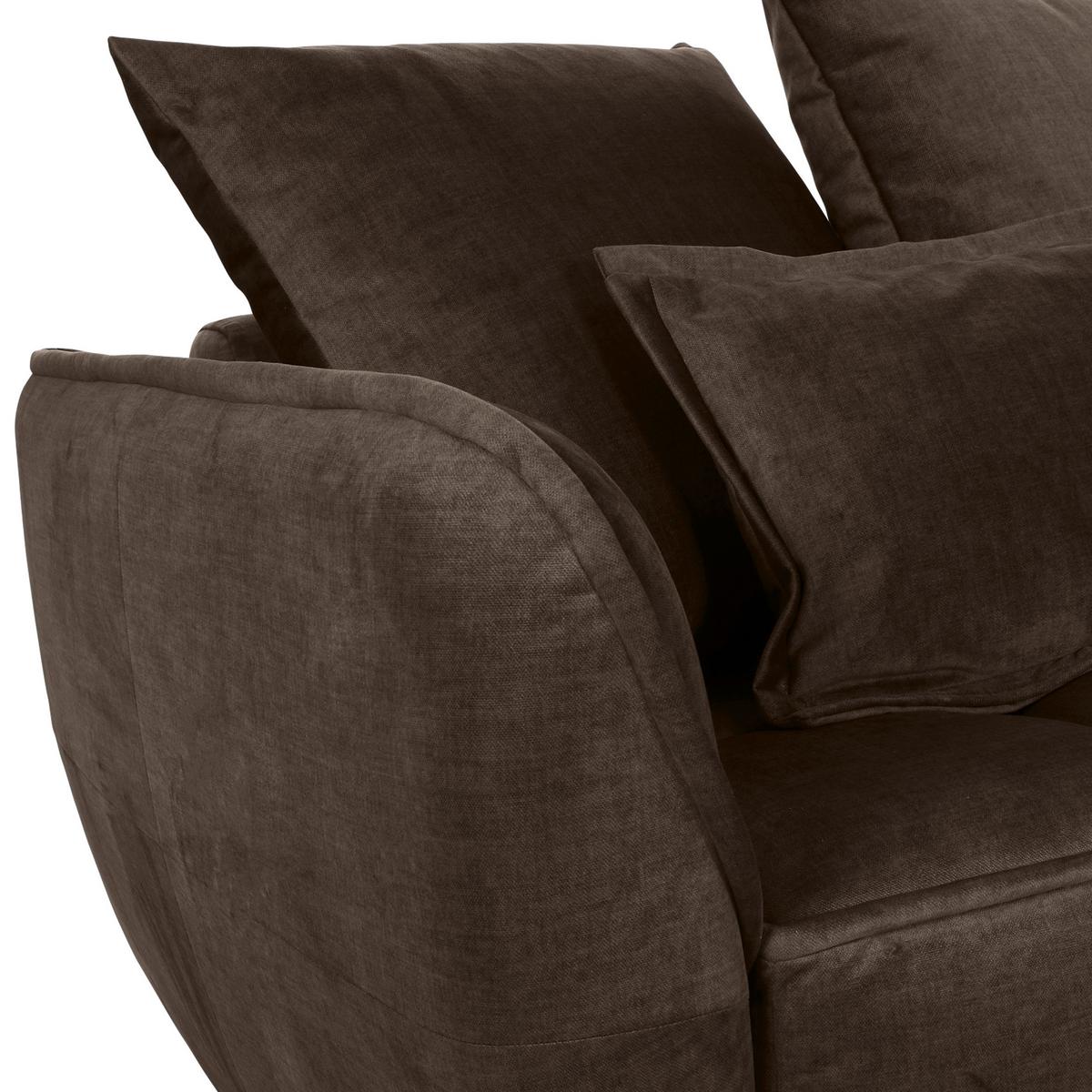 2-Sitzer-Sofa Mit Schlaffunktion Meyford B:250cm - Dunkelbraun/Schwarz, KONVENTIONELL, Textil (250/70/118cm) - MID.YOU