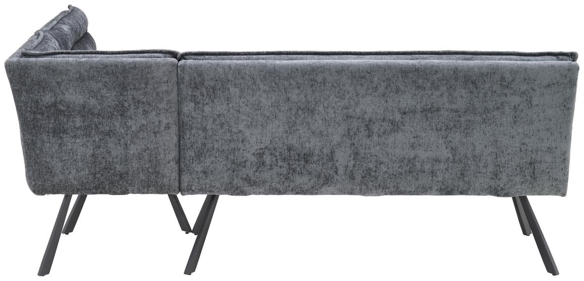 Eckbank  YURi Grau, Schenkel: 176x214 cm - Schwarz/Grau, LIFESTYLE, Textil/Metall (176-214/68/88cm) - Livetastic