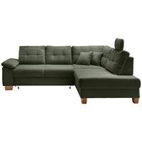 Ecksofa Brizzini Dunkelgrün S: 274x206 Cm - Dunkelgrün/Naturfarben, MODERN, Textil (274/206cm) - Livetastic