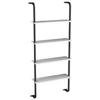 Wandregal Insasi Schwarz Weiß - Schwarz/Weiß, Design, Holzwerkstoff/Metall (64/150/20cm) - MID.YOU