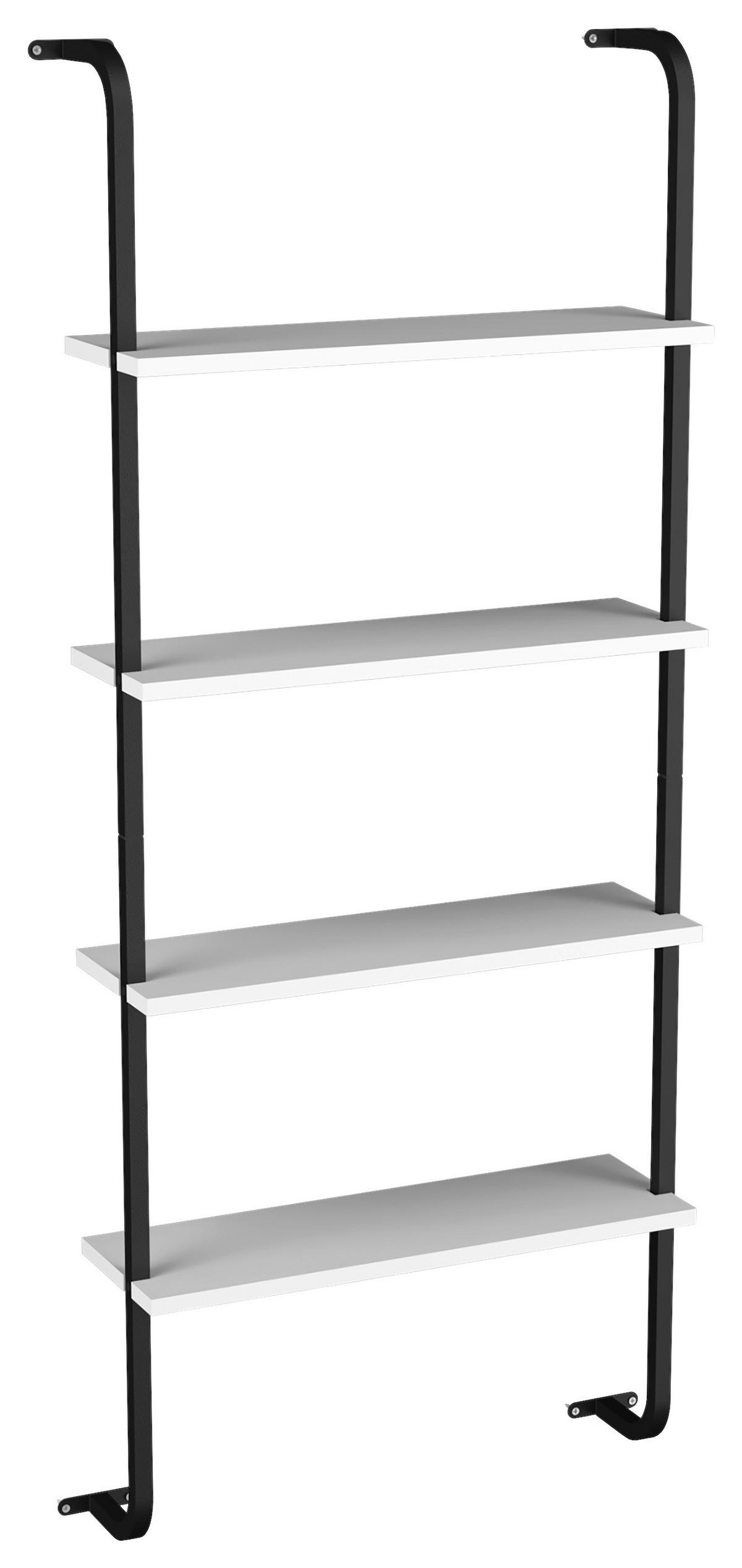 Wandregal Insasi Schwarz Weiß - Schwarz/Weiß, Design, Holzwerkstoff/Metall (64/150/20cm) - MID.YOU