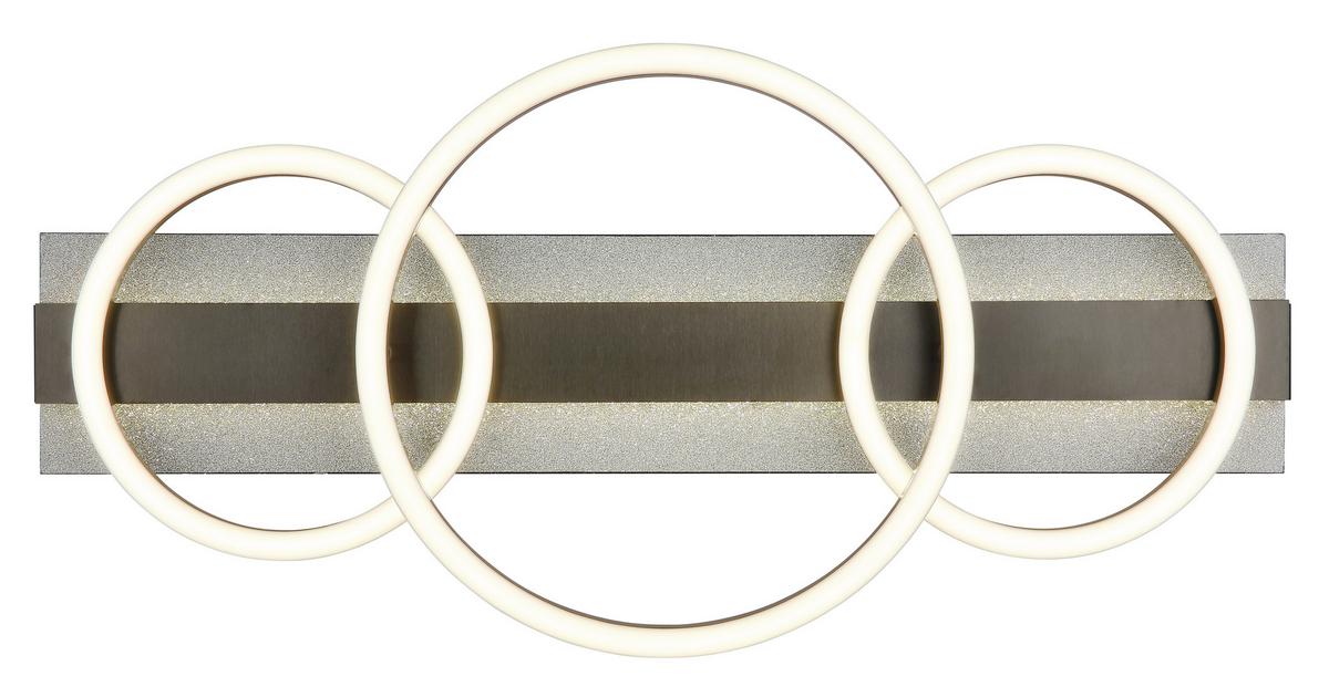 LED-Deckenleuchte 4000k, 40w - Silberfarben/Schwarzchrom, Design, Kunststoff/Metall (62,2/30/8,8cm) - Globo