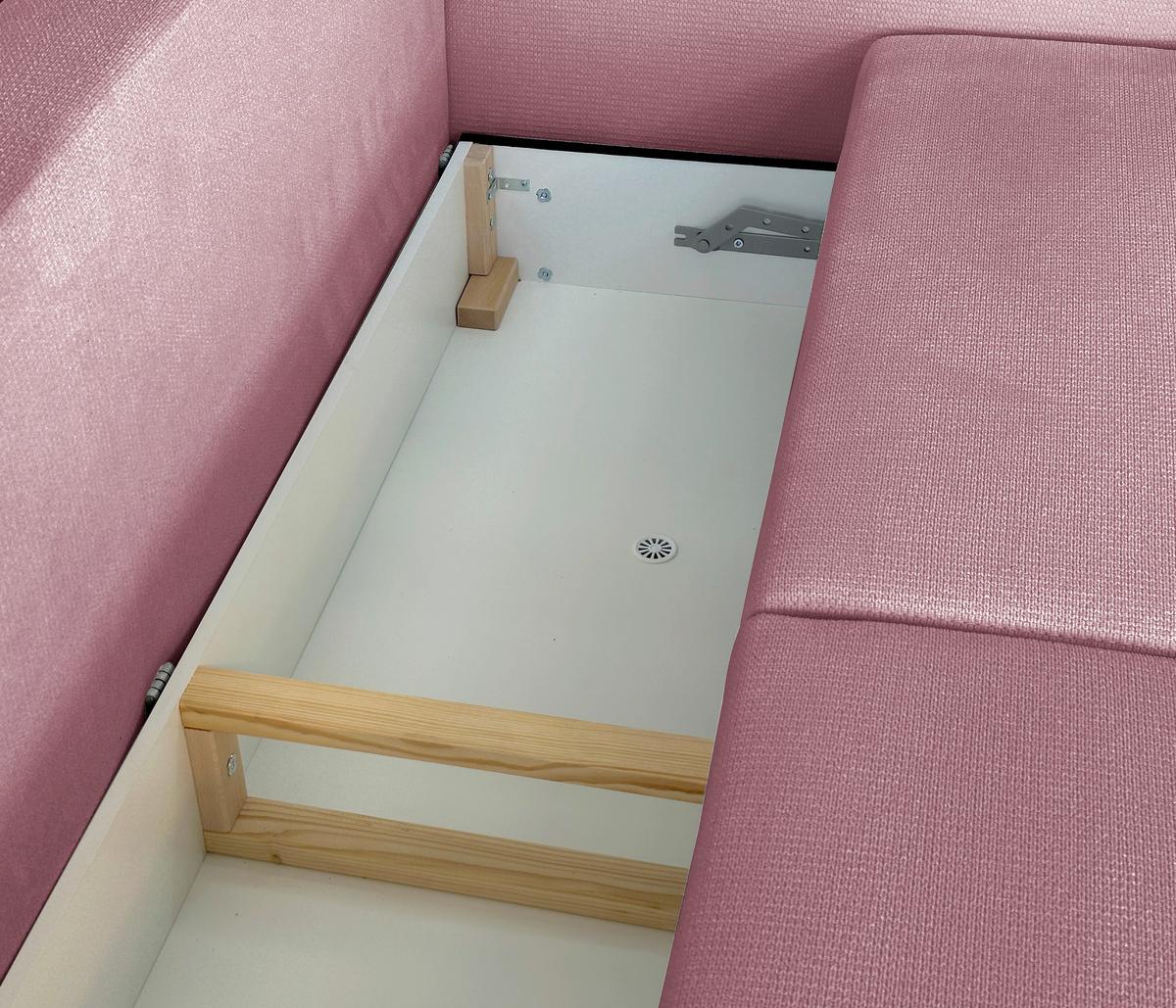 Schlafsofa Carine Mit Bettkasten Rosa B: 216 Cm - Schwarz/Weiß, Design, Textil (216/96/102cm) - MID.YOU