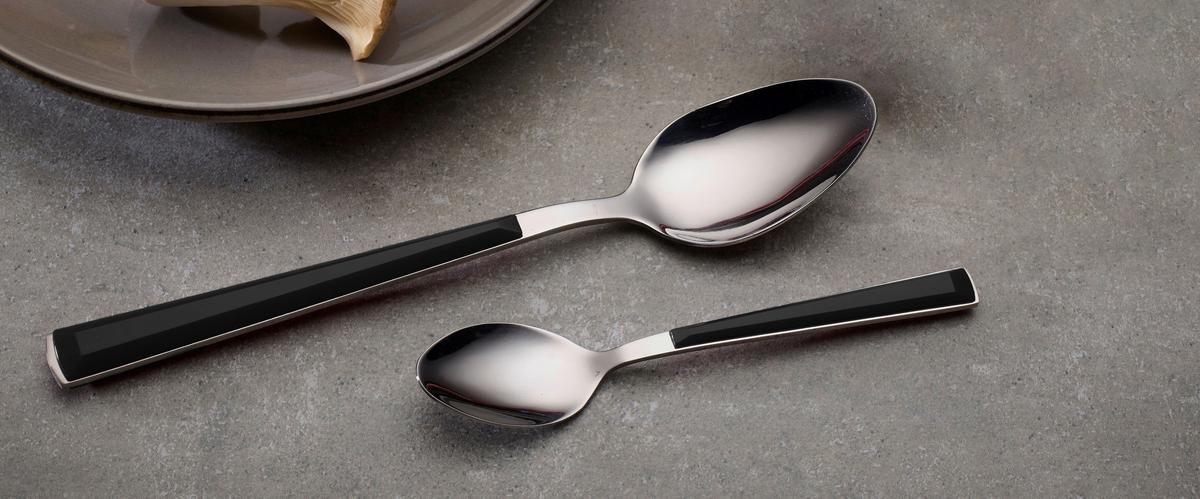 Besteckset 16-teilig Für 4 Personen - Silberfarben/Schwarz, Basics, Metall - Echtwerk