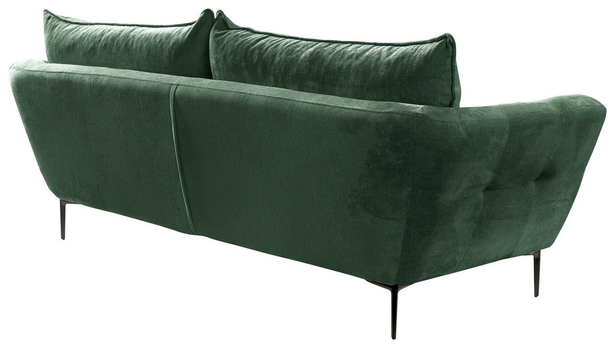 Sofa Ankona Grün/Schwarz, 225 cm - Schwarz/Grün, Design, Textil (225/86/95cm) - MID.YOU