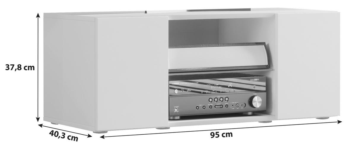 TV - skrinka Lowina š: 95 cm dub sonoma - čierna/farba duba, Konventionell, kompozitné drevo/plast (95/40/36cm) - MID.YOU