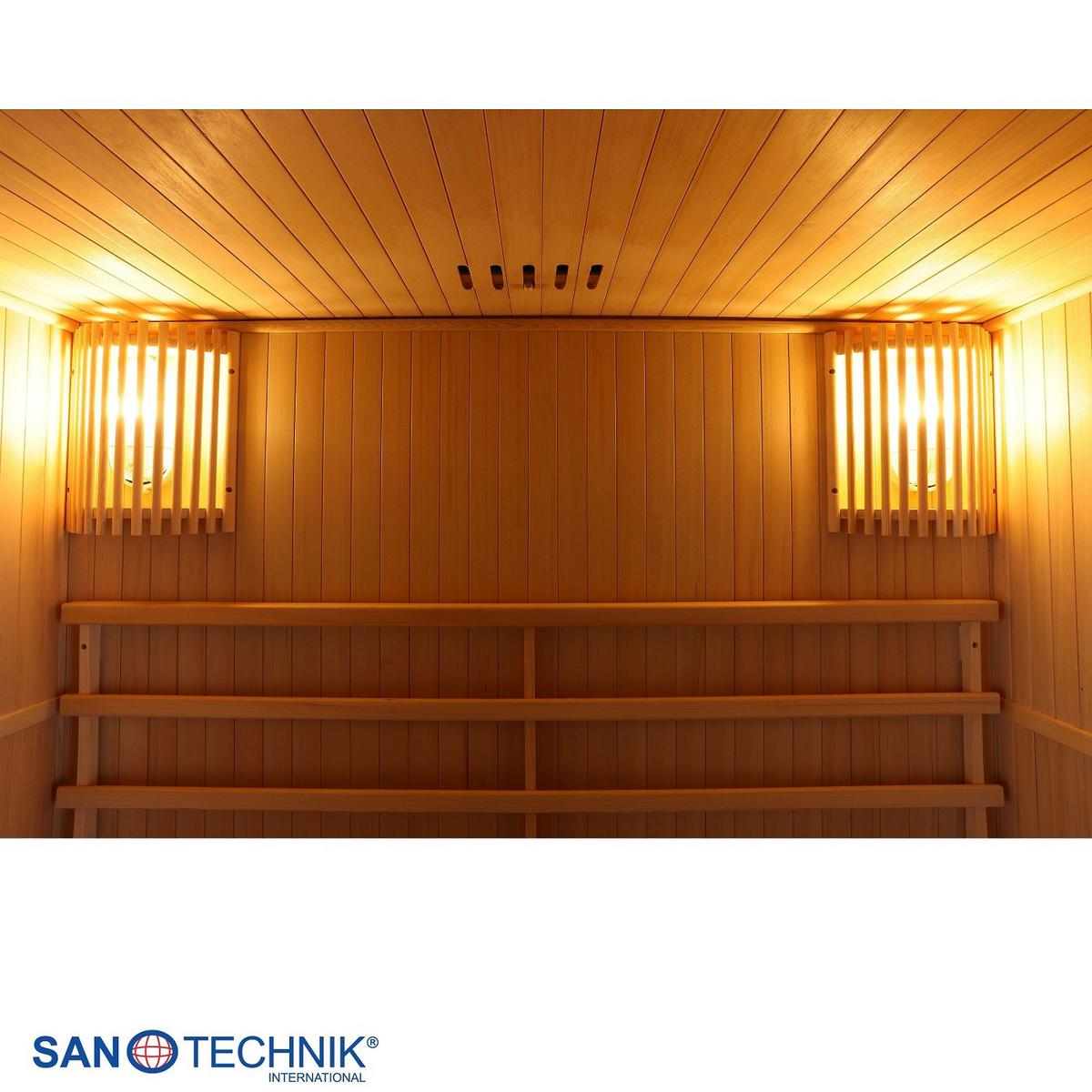 Finnische Sauna Riga int. Steuerung, 4,5-KW-Ofen - Basics, Holz (150/190/120cm)