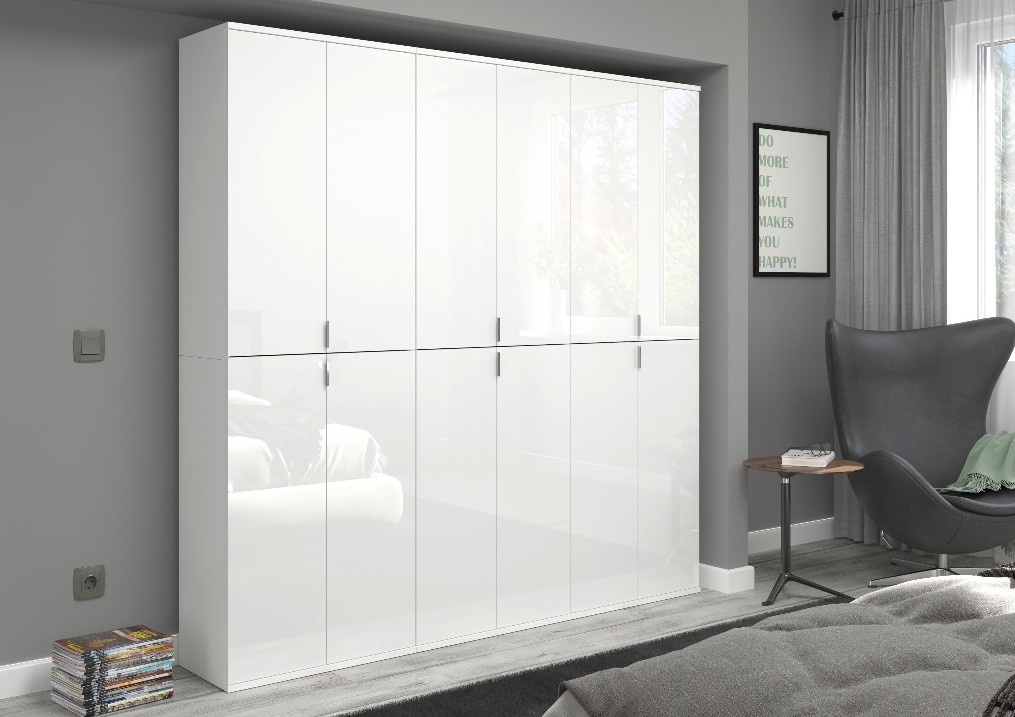 Drehtürenschrank Projekt X Weiß Hg B: 183 cm - Weiß Hochglanz/Weiß, MODERN, Holzwerkstoff (183/193/34cm) - MID.YOU