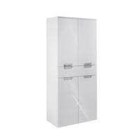 Hochschrank M. 4 Drehtüren Mars 65cm Weiß Dekor - Weiß, MODERN, Holzwerkstoff (65,0/159,0/35,0cm) - MID.YOU