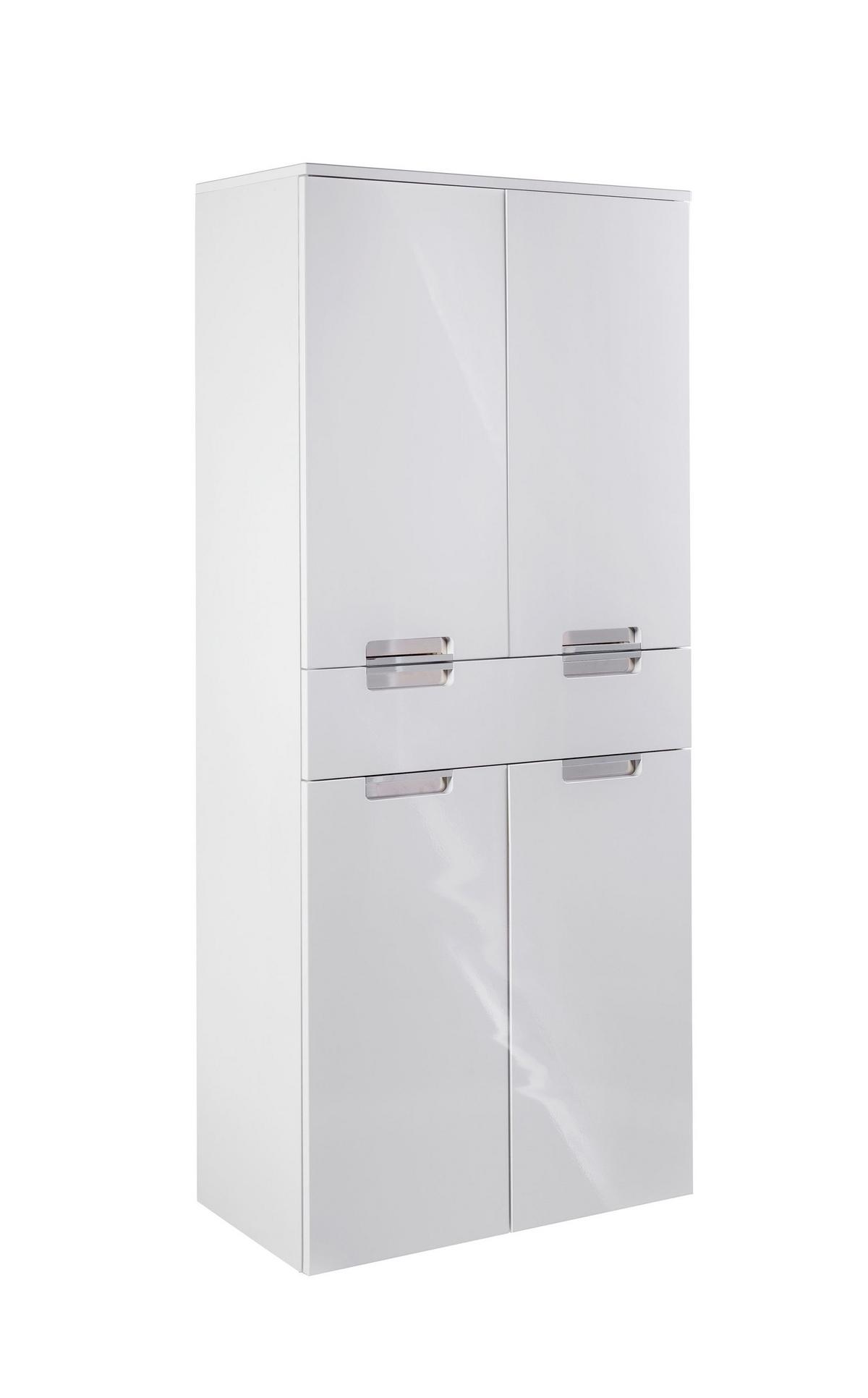 Hochschrank M. 4 Drehtüren Mars 65cm Weiß Dekor - Weiß, MODERN, Holzwerkstoff (65,0/159,0/35,0cm) - MID.YOU