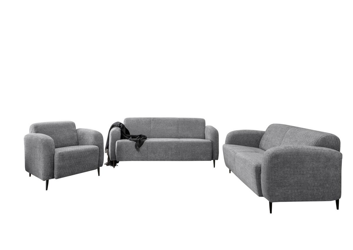 Sessel Marone Grau B: 85cm - Schwarz/Grau, MODERN, Textil (85/76/90cm) - Livetastic