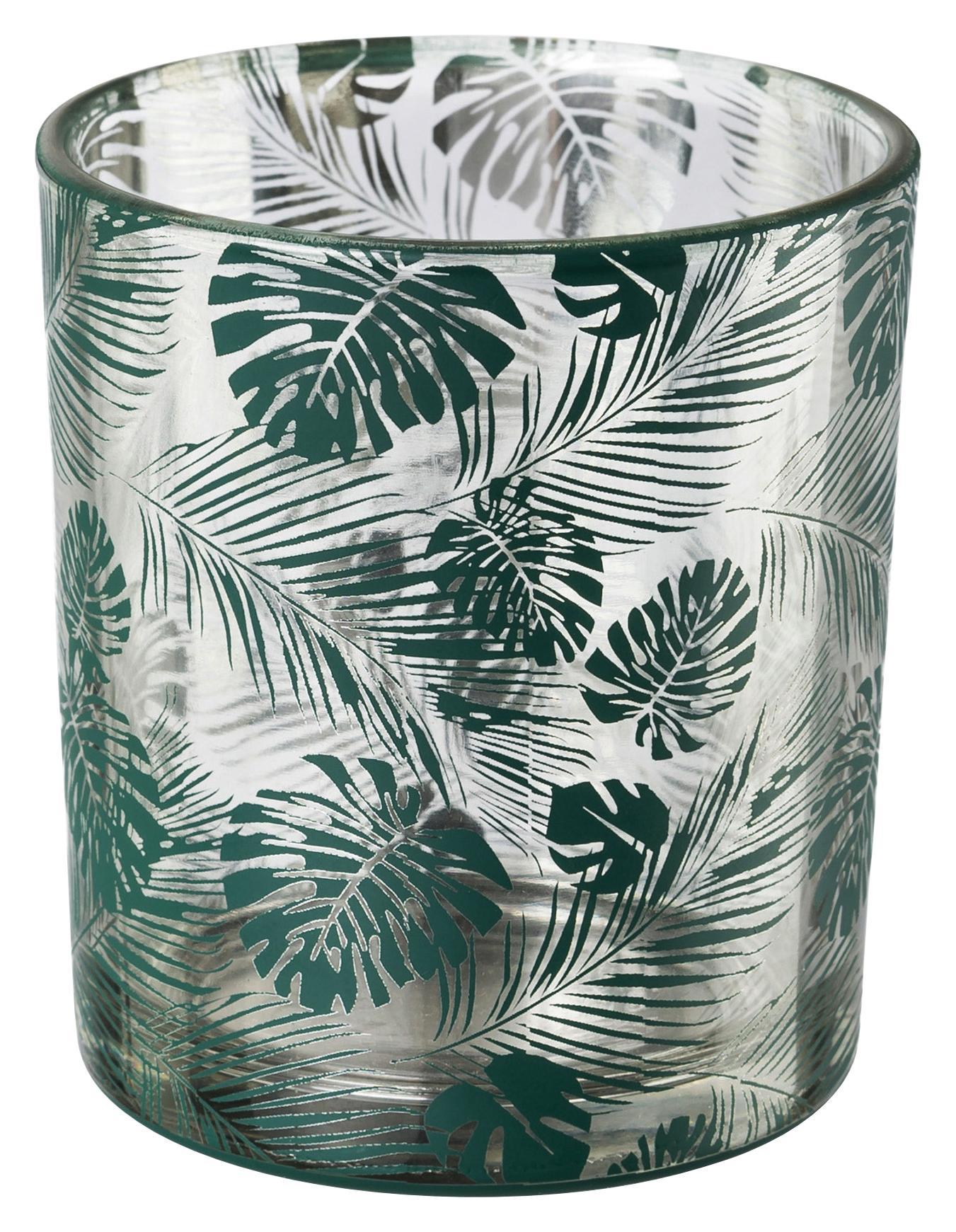 Teamécses Tartó Üveg Jungle - Zöld, Natur, Üveg (7/8cm)