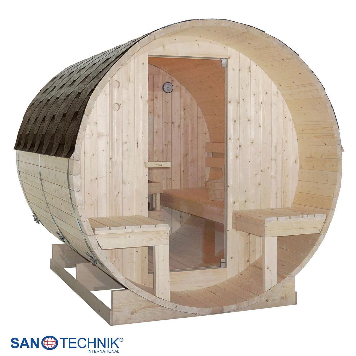Saunafass Bergen Bergen Fichtefarben B: 189 cm - Fichtefarben, KONVENTIONELL, Glas/Holz (194,8/220/191,5cm) - Sanotechnik