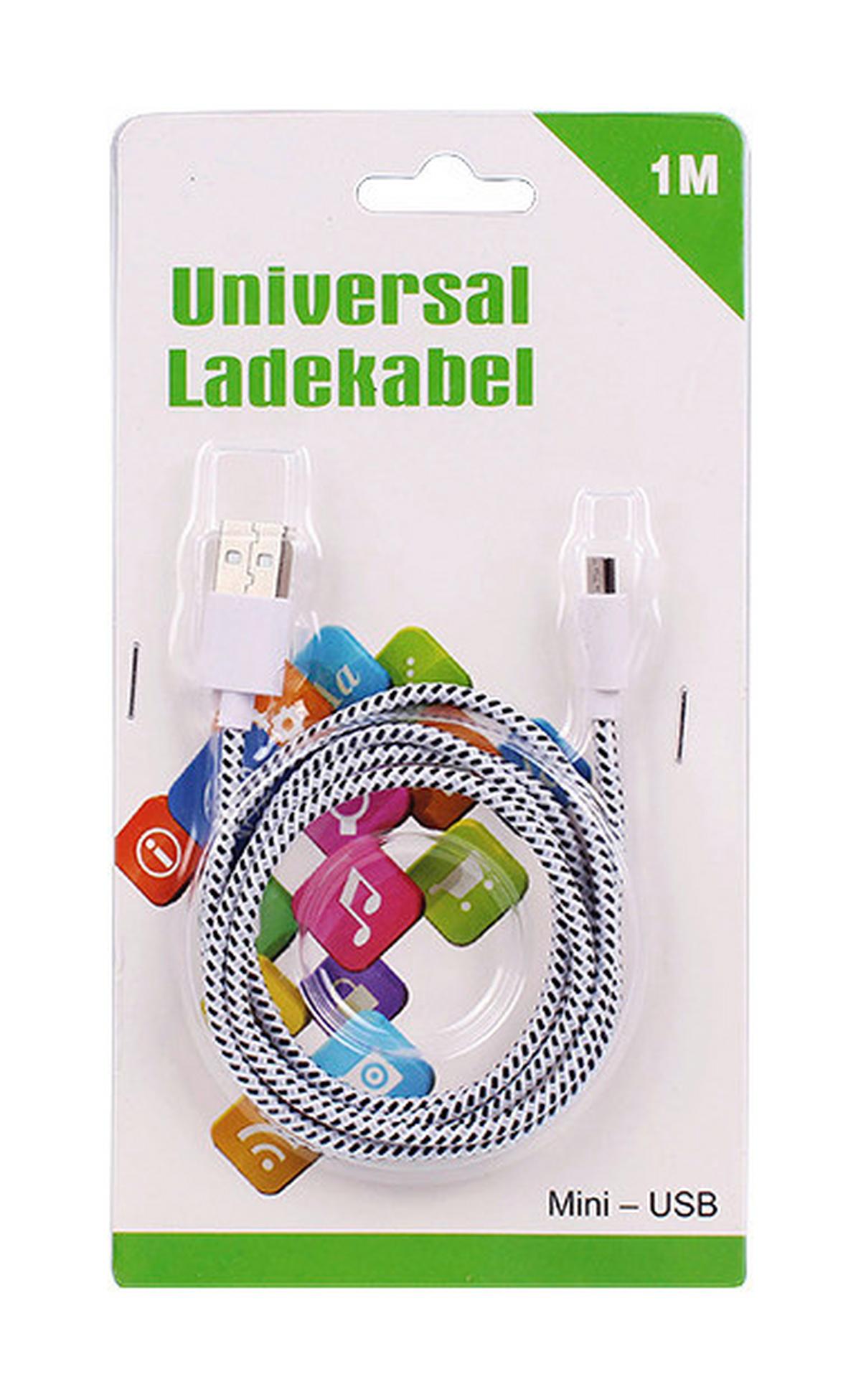 USB-Ladekabel L: 100 cm - Schwarz/Weiß, Kunststoff (100cm)