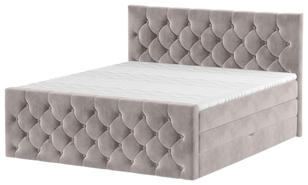 Boxspringbett Swing 2 Beige 180x200 cm H2 - Beige/Schwarz, ROMANTIK / LANDHAUS, Textil (180/200cm) - James Wood