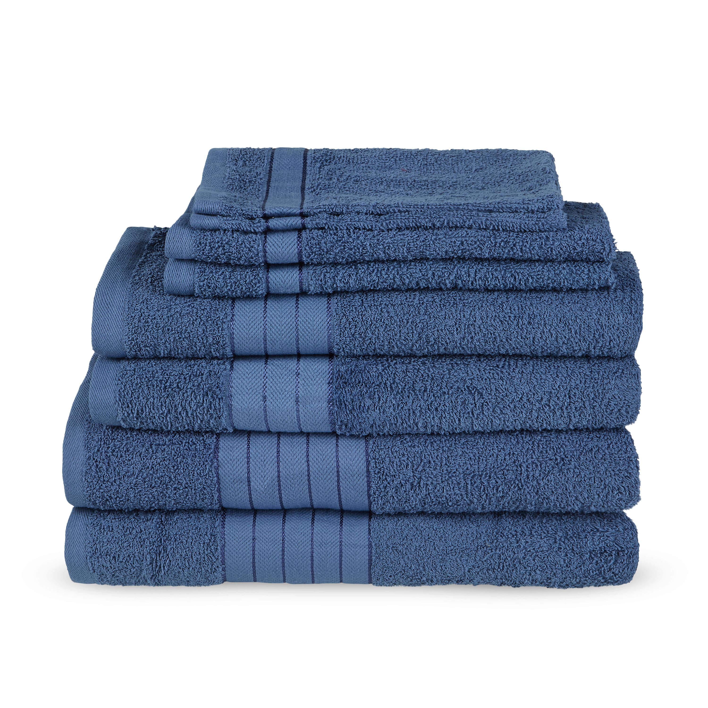 Frottierset 8-teilig, Dunkelblau - Blau, Basics, Textil