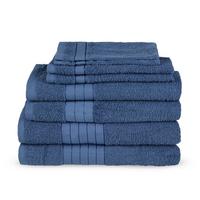 Frottierset 8-Teilig, Dunkelblau - Blau, Basics, Textil