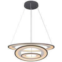Led-hängeleuchte H: 120 Cm 1-Flammig Mit Stufenschalter - Opal/Graphitfarben, Basics, Kunststoff/Metall (79,5/120cm) - Globo