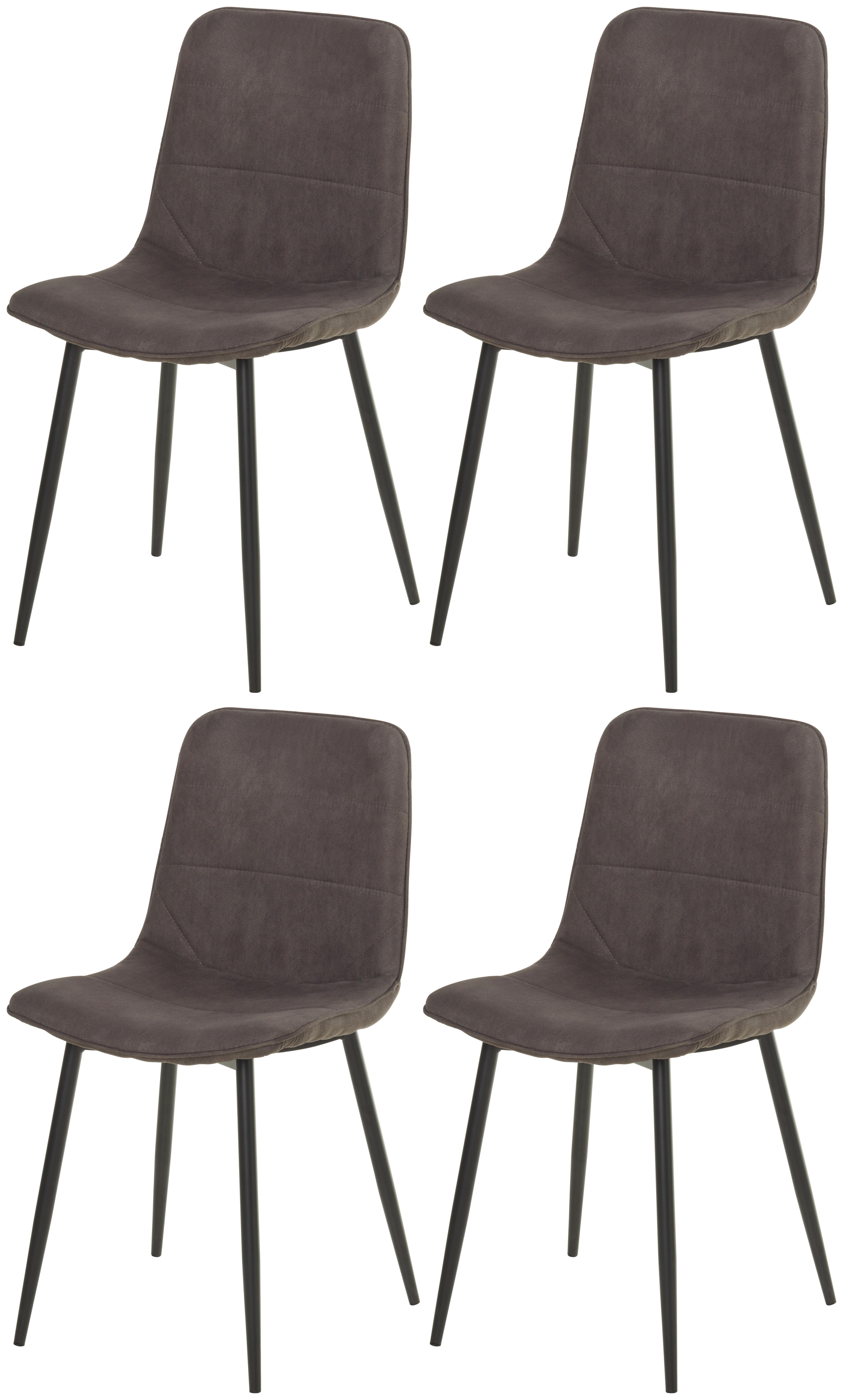 STUHL-SET LOSANNA - Dunkelgrau/Schwarz, MODERN, Textil/Metall (47/84/52cm) - Livetastic