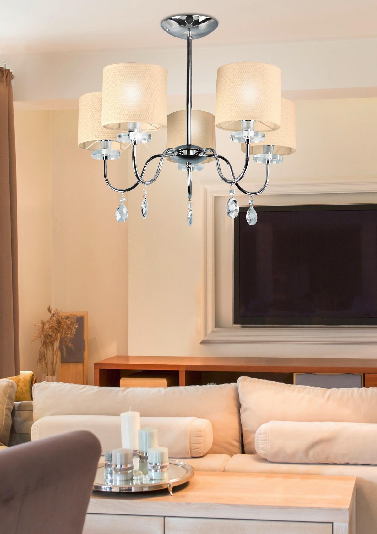 Deckenleuchte 35-11671 Estera - Chromfarben, KONVENTIONELL, Kunststoff/Metall (58/58/56cm)