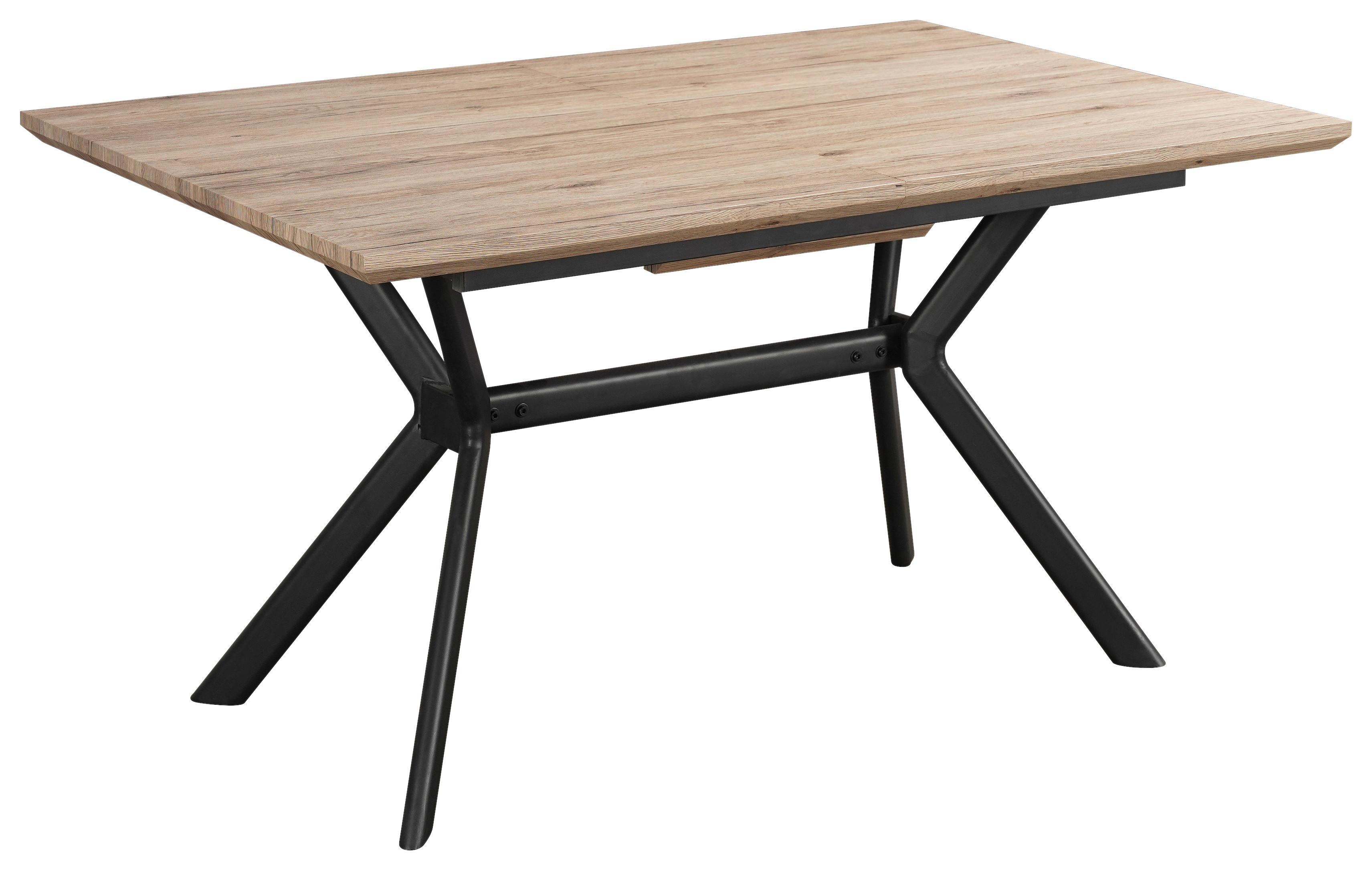 Esstisch Ausziehbar Extend 140x90x76cm Schwarz/Natufarben - Schwarz/Naturfarben, MODERN, Holzwerkstoff/Metall (140/90/76cm) - MID.YOU