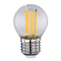 LED žárovka E27, 6W, 230V - čiré, sklo (4,5/7,2cm)