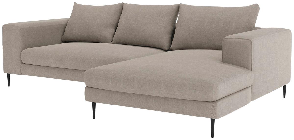 Ecksofa Aurora Ii - Taupe/Schwarz, MODERN, Textil (325/170cm) - Trendmanufaktur