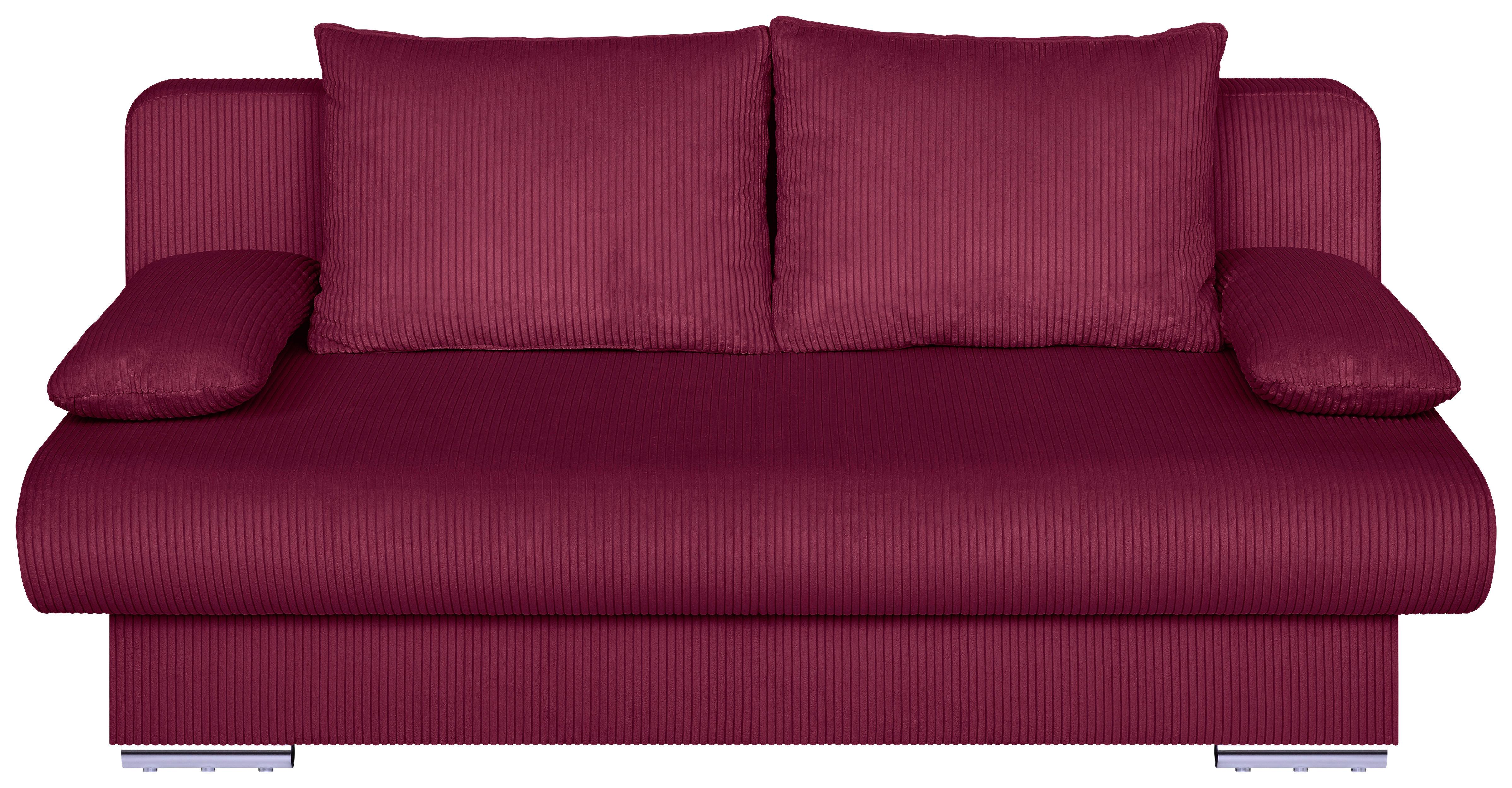 Rozkladacia pohovka BORA, červený menčester, úl.priestor - čierna/chrómová, Design, kompozitné drevo/textil (193/85/86cm) - P & B