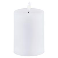 LED-Kerze Mara Weiß mit Timer, Ø/H: 7,5/12,8 cm - Weiß, Basics, Naturmaterialien/Kunststoff (7,5/12,8cm) - Luca Bessoni